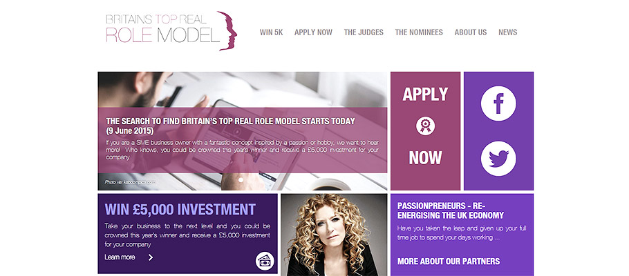 Britains Top Real Role Model website design